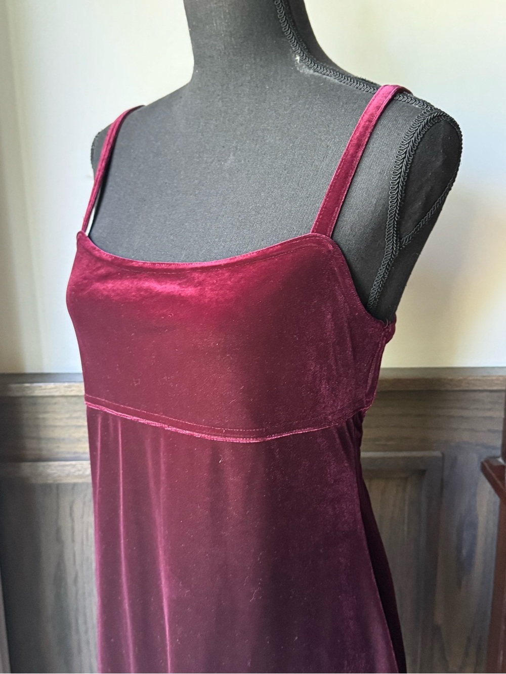 Roberta vintage Velvet Burgundy Slip Dress - Picture 2 of 6